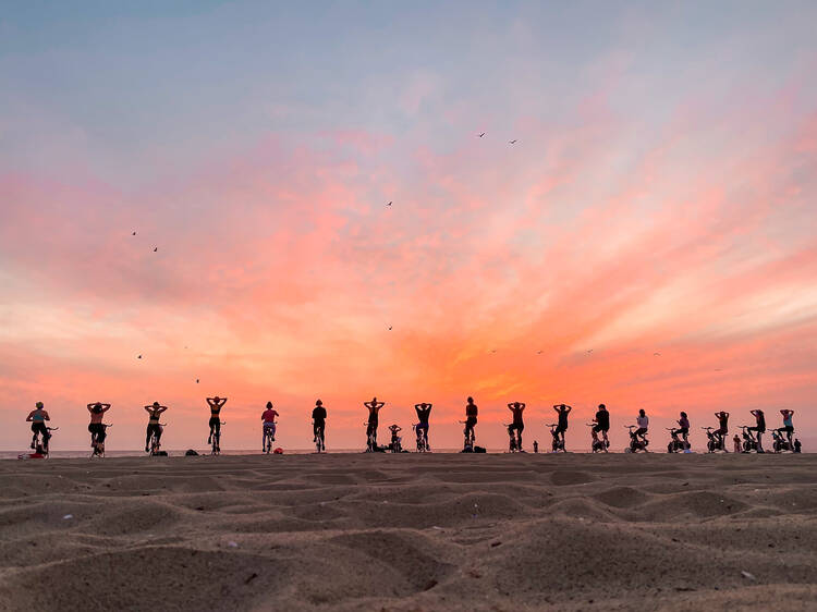 Work up a sweat while you cycle on the beach