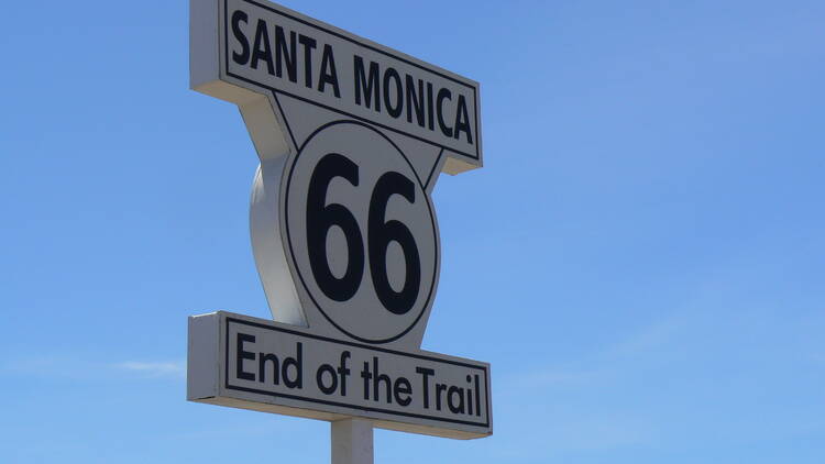 Reach the end of Route 66 on the Santa Monica Pier