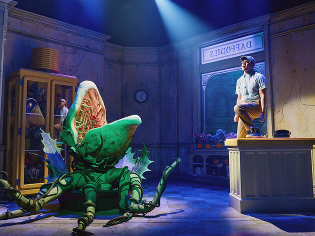 Jeremy Jordan and Audrey II in Little Shop of Horrors Jeremy Jordan and Audrey II in Little Shop of Horrors