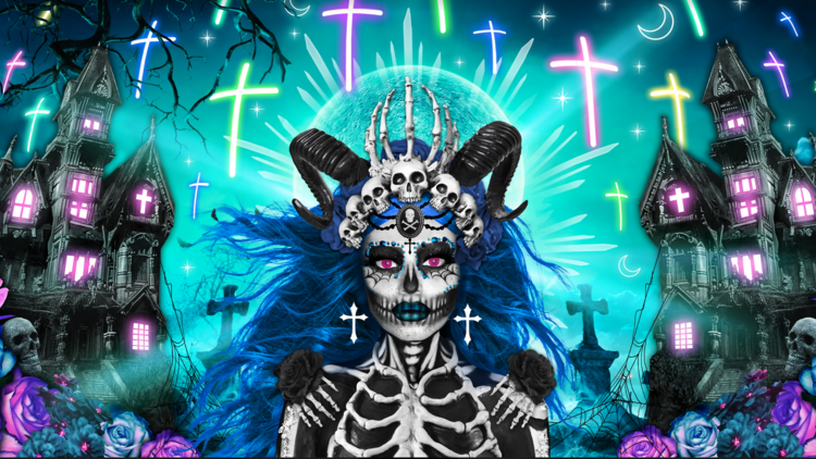 illustration of a skeleton wearing a crown illustration of a skeleton wearing a crown