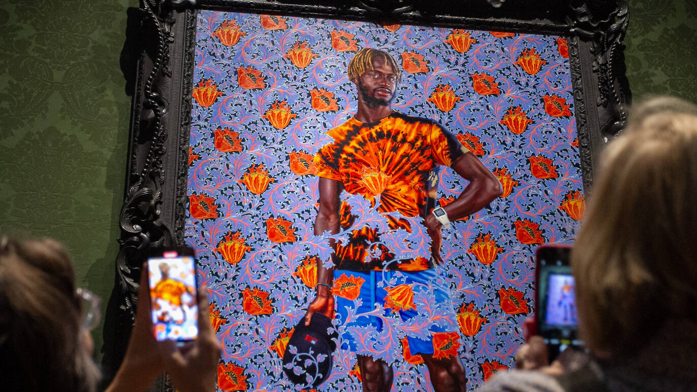 Kehinde Wiley's bold, poppyfilled twist on 'The Blue Boy' is on