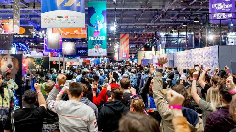 A crowd of visitors at a previous EGX Gaming Convention at ExCeL