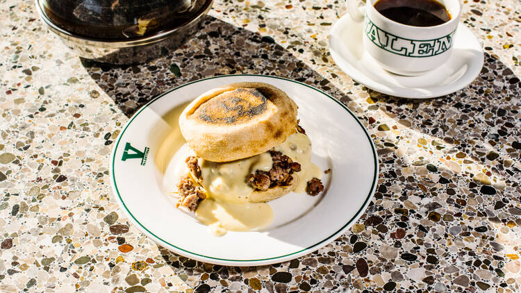 Breakfast muffin at Valantinas Marrickville 