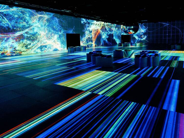 Walk through cavernous rooms of digital art