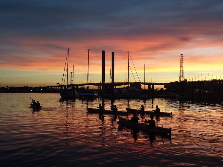 Paddle a kayak and see Melbourne's skyline from the water