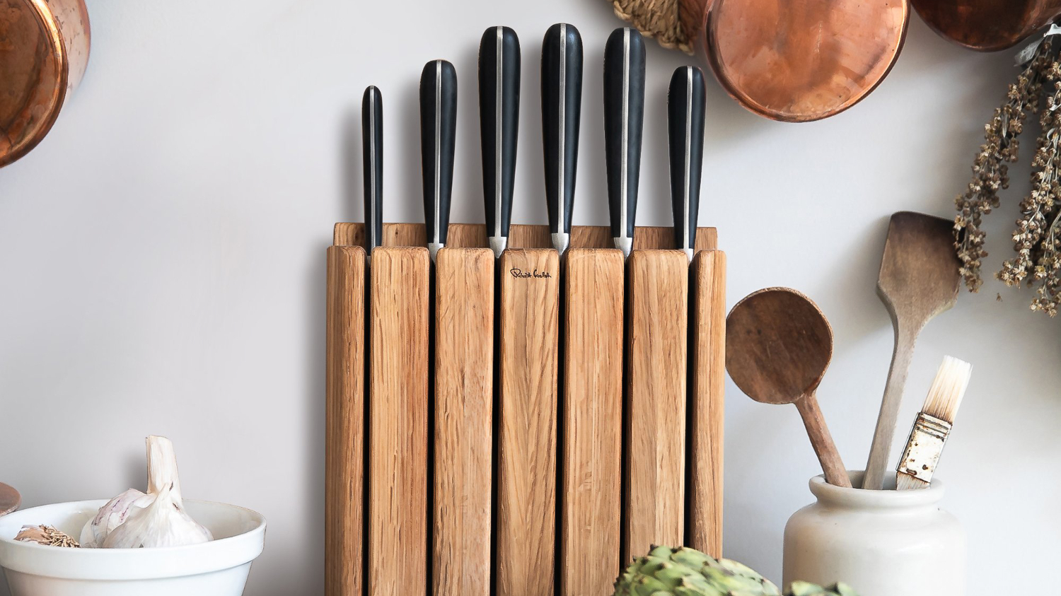 Robert Welch Signature Six Piece Knife Block Set with Sharpener