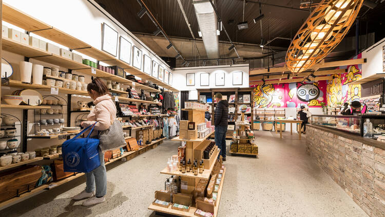 People in-store shopping at an arts and homewares shop