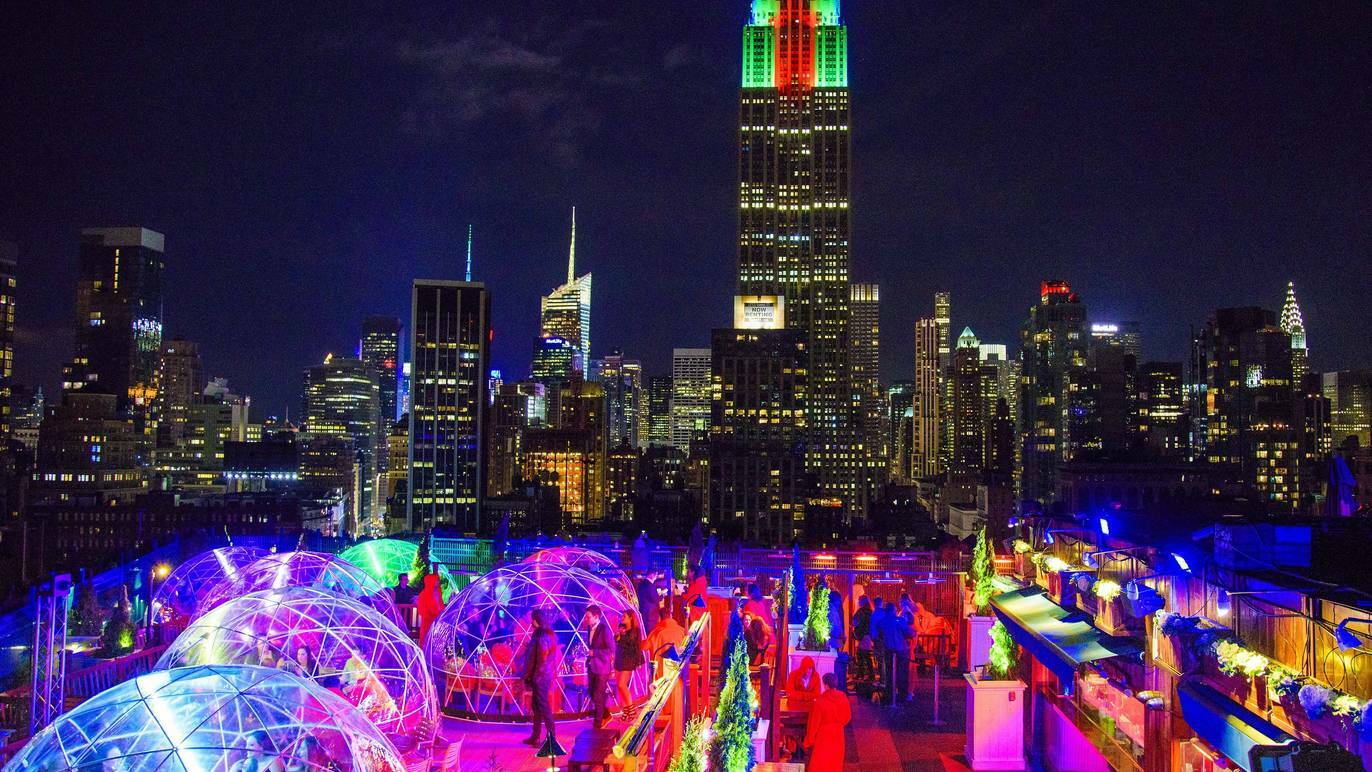 The famous heated igloos are back at 230 Fifth rooftop