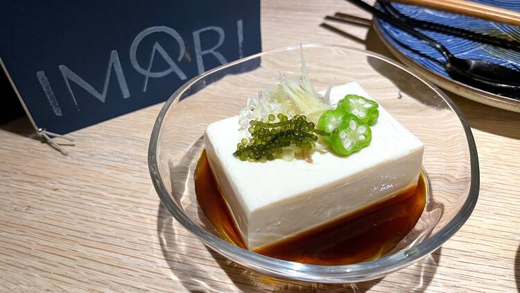 The hiyayakko tofu dish at Imari in Brentwood.