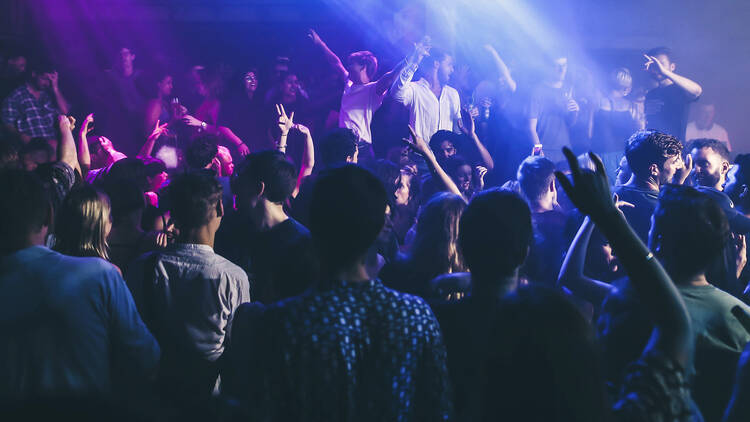 A crowd inside a club