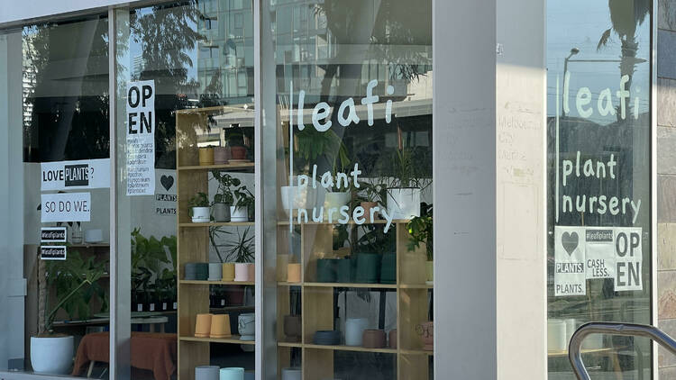The front of Leafi plant nursery in Docklands