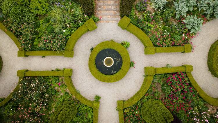 Aerial view of the Garden at Broughton Hall