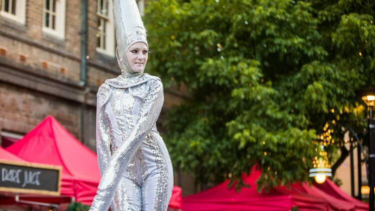 Be surprised by delightfully dressed roving performers
