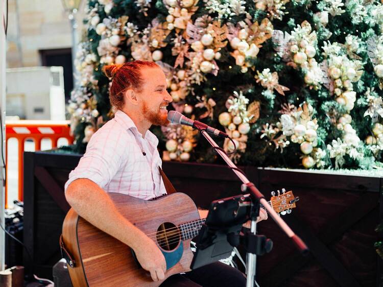 Dine outdoors while listening to free live music