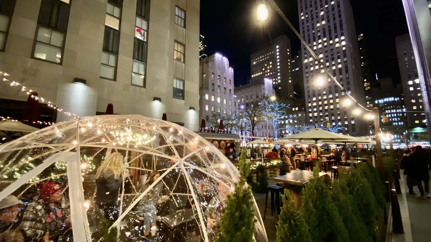 These Cozy Heated Igloos Look Out On The Rockefeller Center Christmas Tree