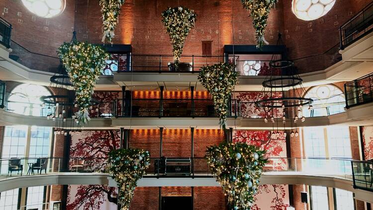 The Liberty Hotel's Inverted Christmas Trees