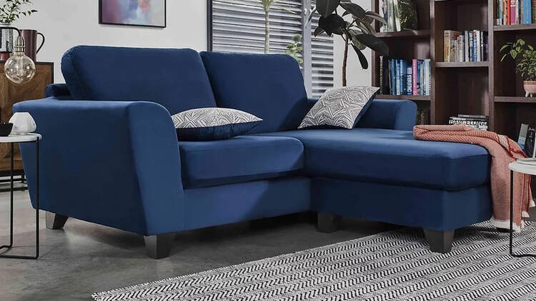 Darcey Fabric Three-Seater Chaise End Sofa