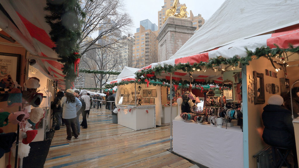 Columbus Circle Holiday Market Shopping in Upper West Side, New York