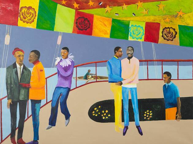Lubaina Himid, 'Ball on Shipboard', Rennie Collection, Vancouver. Copyright Lubaina Himid. Lubaina Himid, 'Ball on Shipboard', Rennie Collection, Vancouver. Copyright Lubaina Himid.