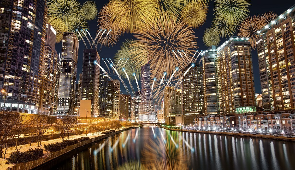 New Year's Eve 2024 Fireworks River Cruise Nightlife in Chicago