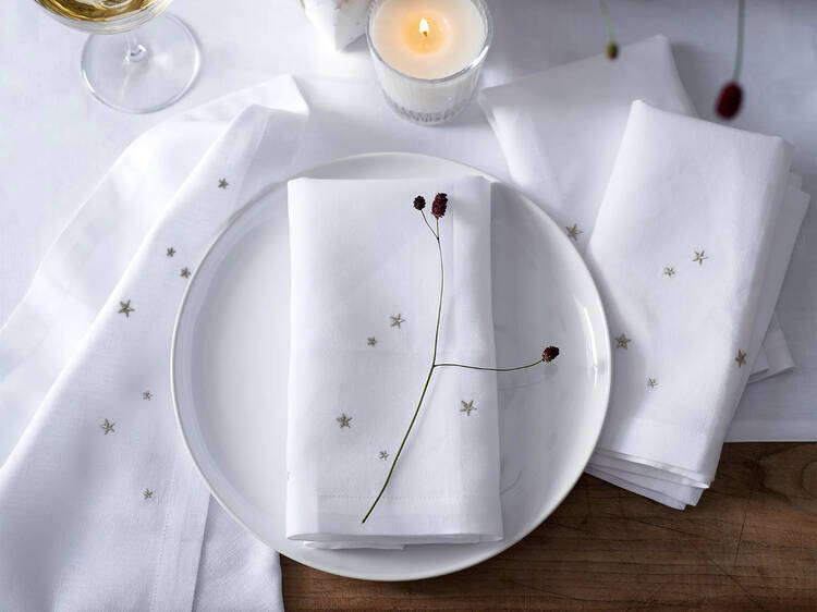 Star Embroidered Napkins, The White Company