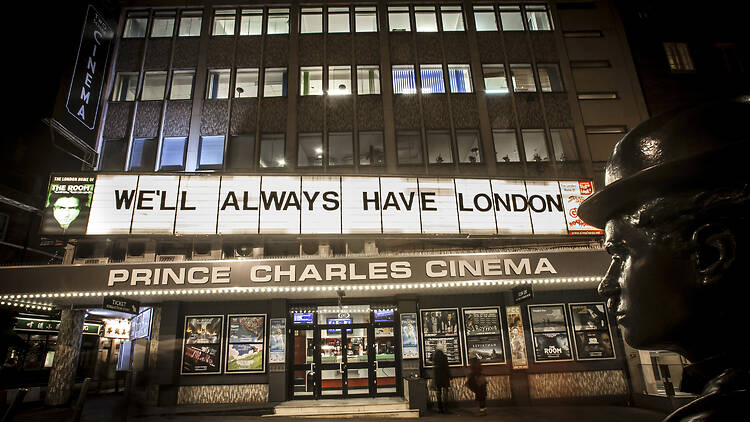 Display above the Prince Charles Cinema, commissioned by Time Out for London Loves Feature