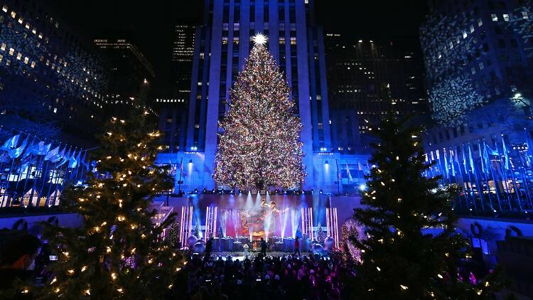 A Multi-Story Christmas Tree Is Towering Over Fifth Avenue