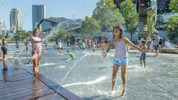 Water playground in Darling Harbour