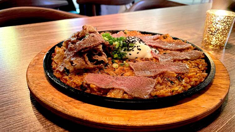 Truffle A5 wagyu kimchi fried rice at Tokki