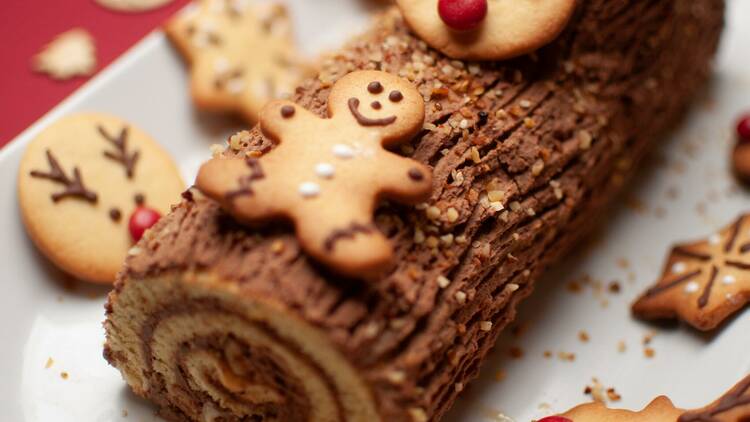 Make it Christmas with log cake