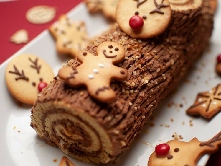 Make it Christmas with log cake