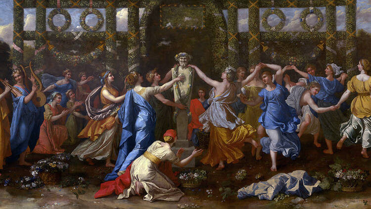 Hymenaeus Disguised as a Woman During an Offering to Priapus, 1634-38, Nicolas Poussin. Oil on canvas. Collection Museu de Arte de São Paulo Assis Chateaubriand, Purchase, 1958, MASP.00046.