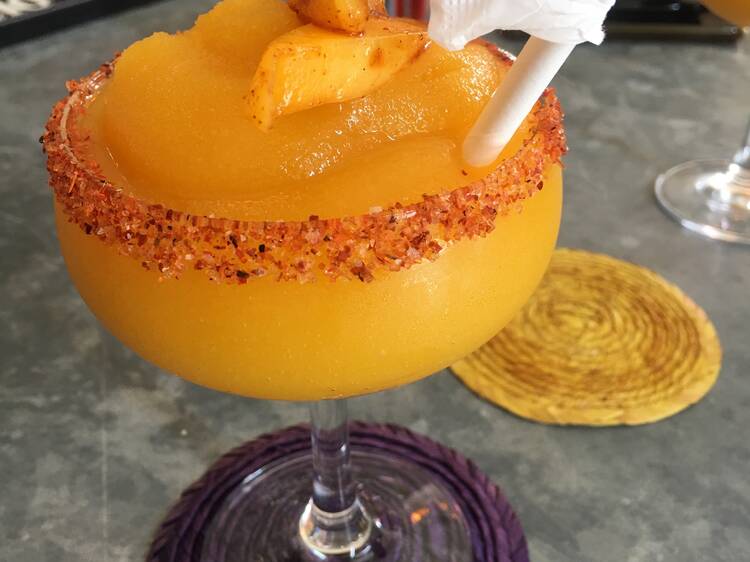 Frozen mango margarita at Jolie Cantina