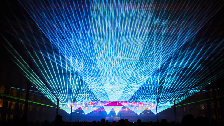 A laser show at the Wool Store.