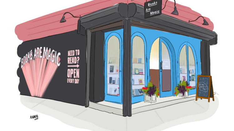 An illustration of their favorite hangout by Bop Bop Illustrations