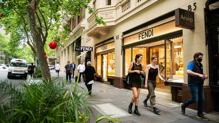 Shoppers on Collins Street