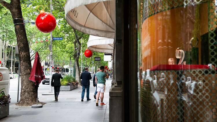 Shoppers on Collins Street