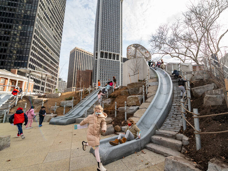 A new sustainable playground has officially opened at the Battery