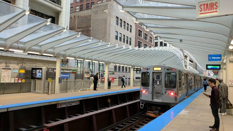 CTA train in the Loop