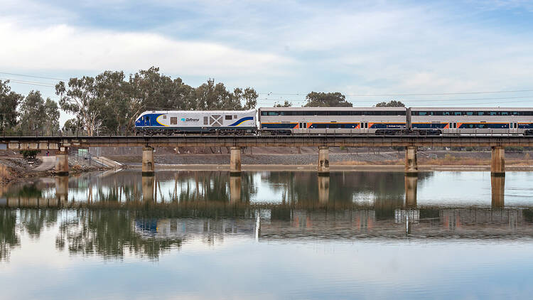 An Amtrak train