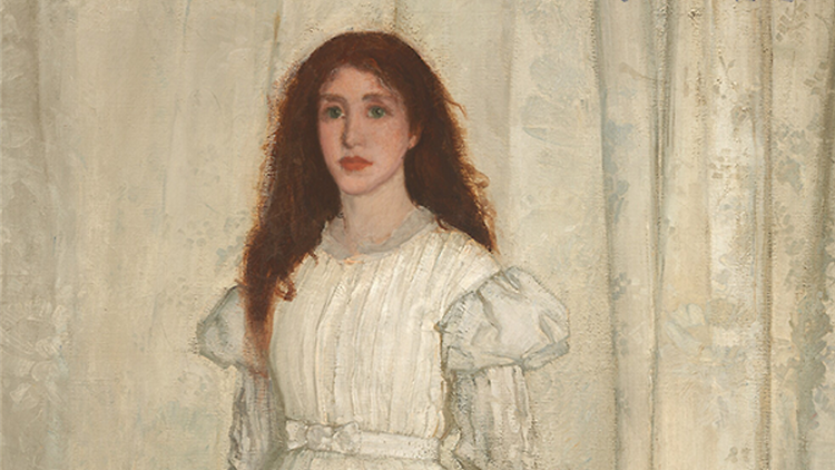 James Abbott McNeill Whistler, Symphony in White, No. 1: The White Girl, 1862 (detail).  Oil on canvas, 213 x 107.9 cm. National Gallery of Art, Washington, Harris Whittemore Collection.