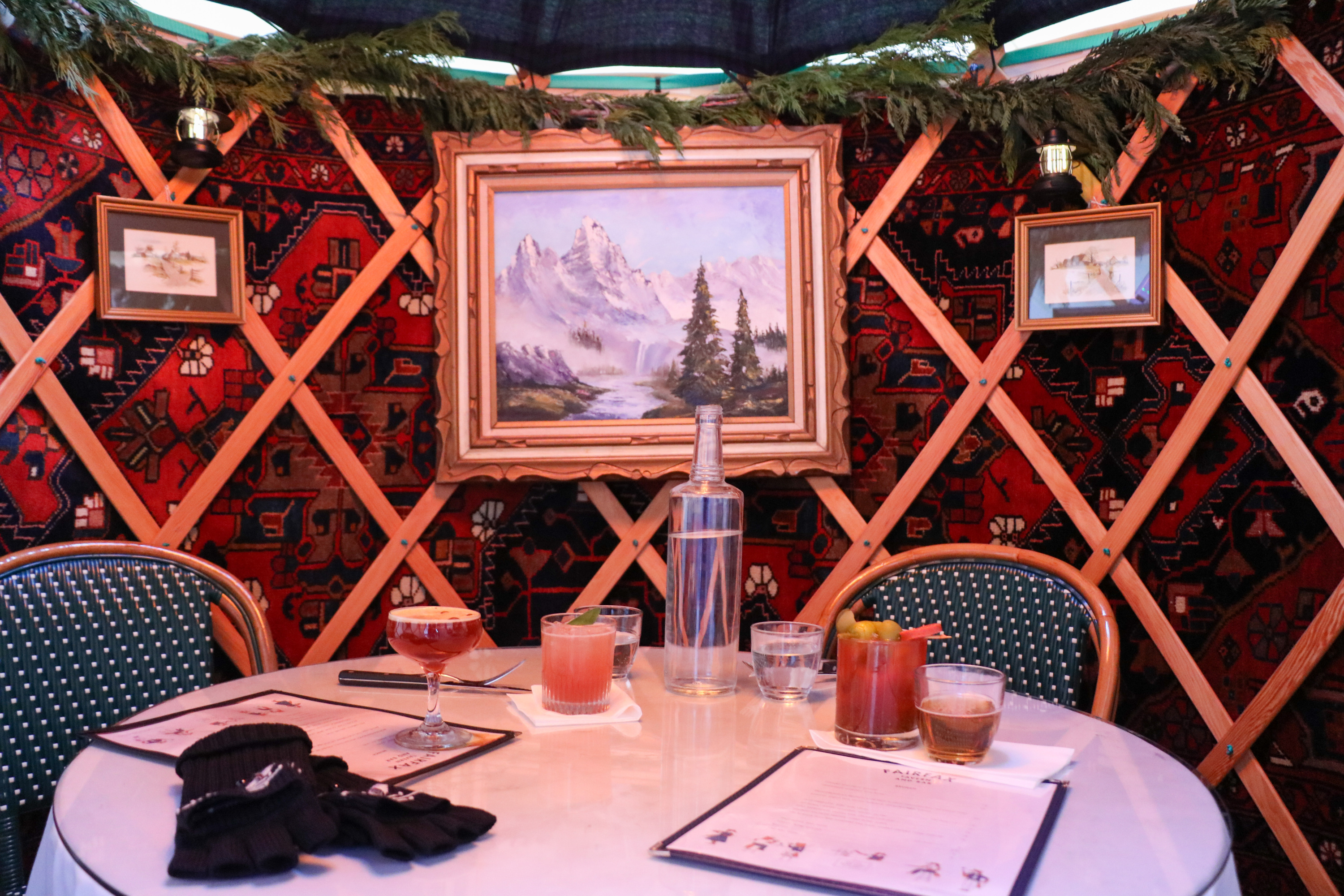 You can dine inside these cozy yurts downtown all winter long