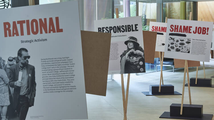 Activism posters for the Fight For Survival exhibit at the Melbourne Museum.