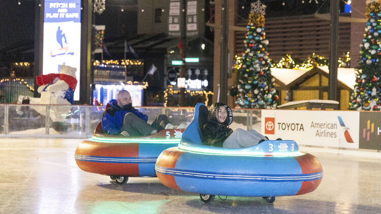 Ice bumper cars at Gallagher Way Winterland