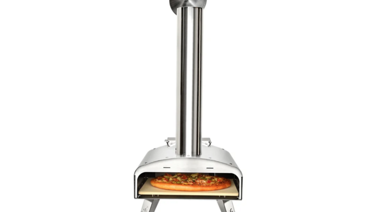 Silver countertop pizza oven