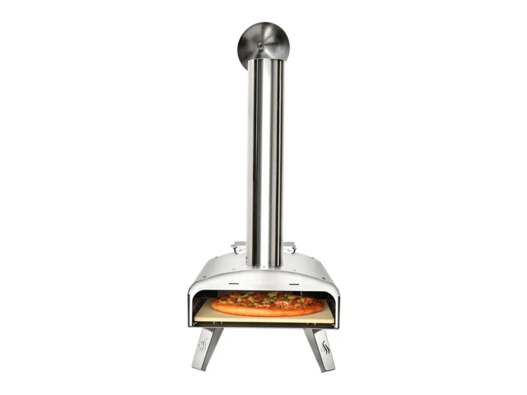 Silver countertop pizza oven