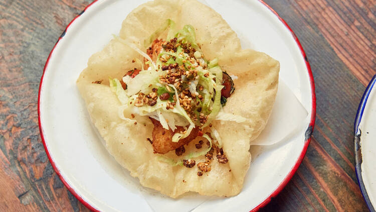 Puffy tacos at Bar Amá