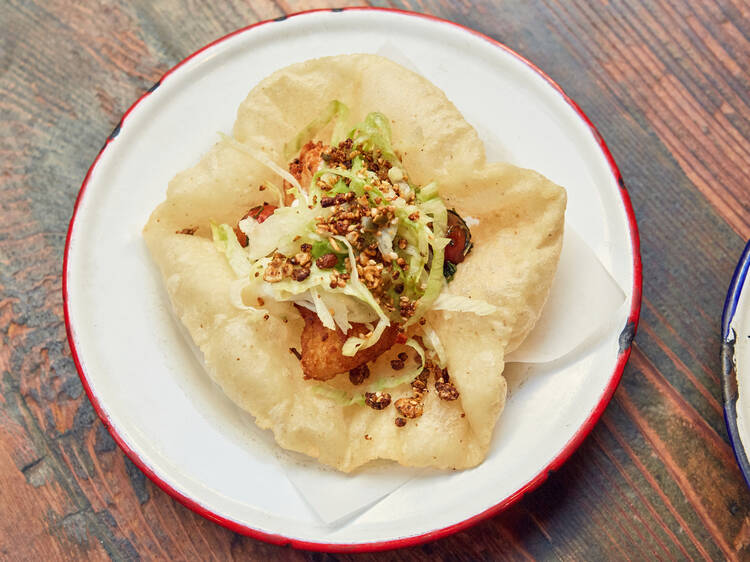 Puffy tacos at Bar Amá