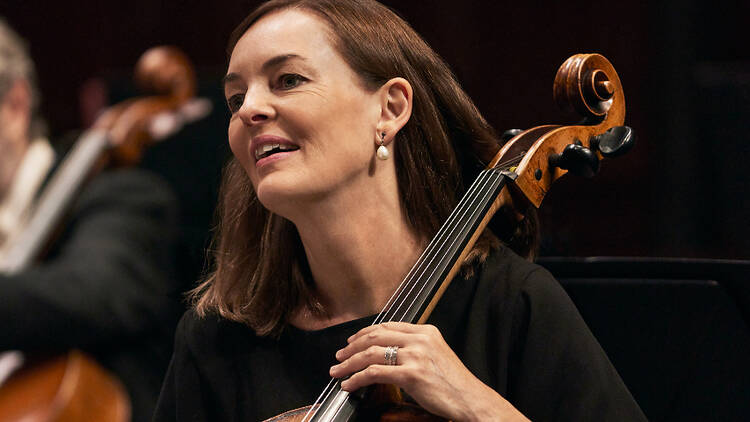 Cellist Catherine Hewgill with the Sydney Symphony Orchestra 