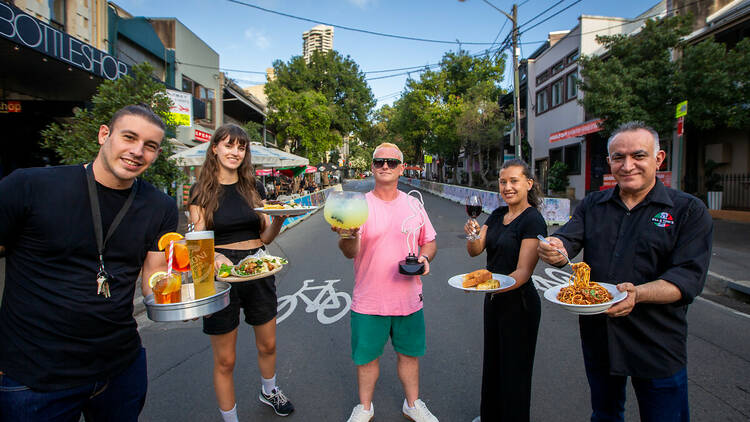 Local bar and food vendors on Stanley Street in Darlinghurst